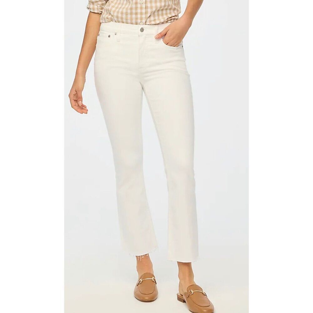 J CREW Tall flare crop mid-rise jean in all-day stretch WHITE NWT SIZE 29 TALL